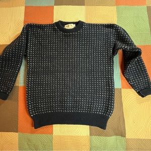 Navy checked wool sweater Size L